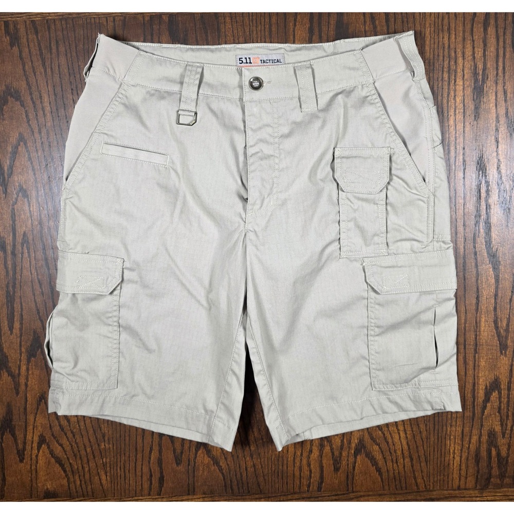 5.11 Tactical ABR Pro Cargo Shorts Mens 32 Khaki Tan 11 Inch Inseam Ripstop